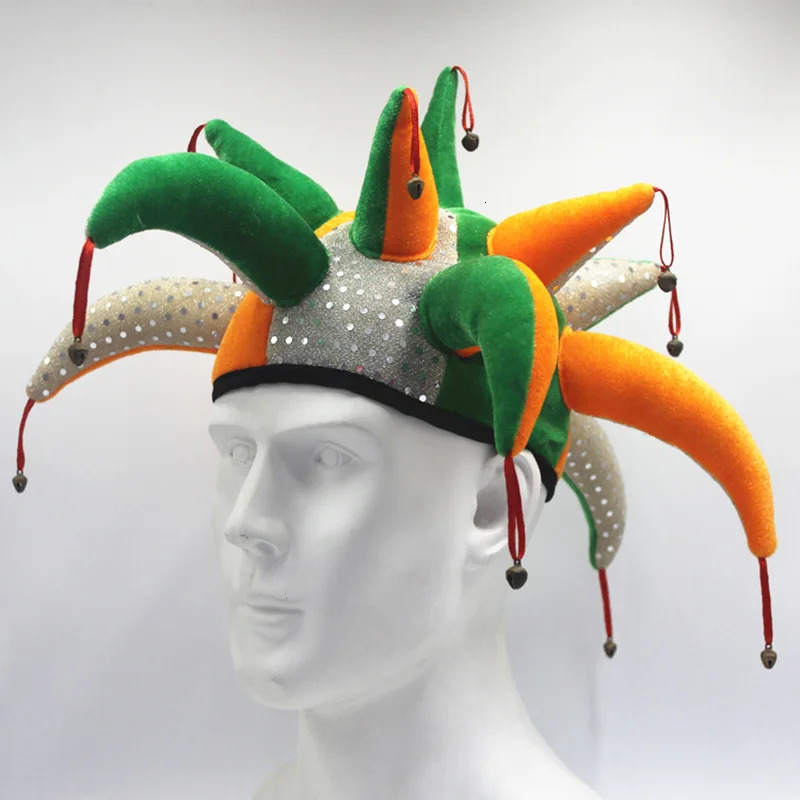 Costume Party Adult Mens Clown Circus Hat Bell Hat Birthday Headwear Halloween Role Playing Costume Drama Props Christmas M1006 241106
