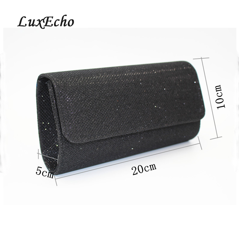 LuxEcho 2018 New Arrival black/golden pure color lady dinner bag bridal dress bag fashionable shoulder bag lady handbag