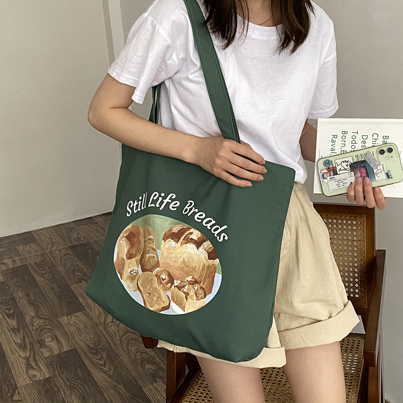 Women Canvas Shoulder Bag Food Supermarket Shopping Bags Ladies Cotton Cloth Fabric Grocery Handbags Tote Books Bag For Girls