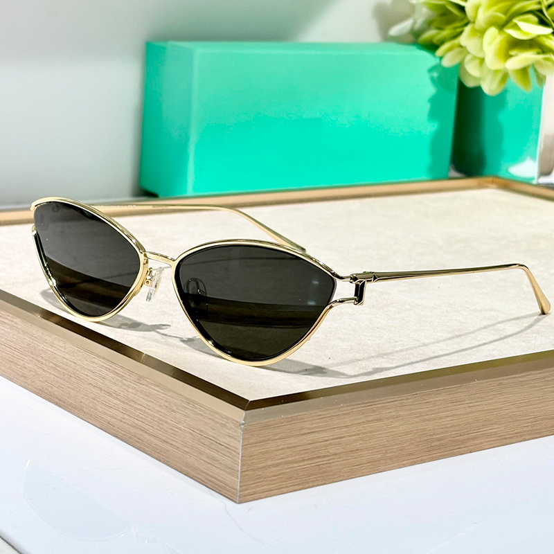 Designer Cat Eye Sunglasses Womens Mens Fashion Oval Metal Frame Eyewear 3095 Luxury Sunglasses UV400 Protection Glasses With Box