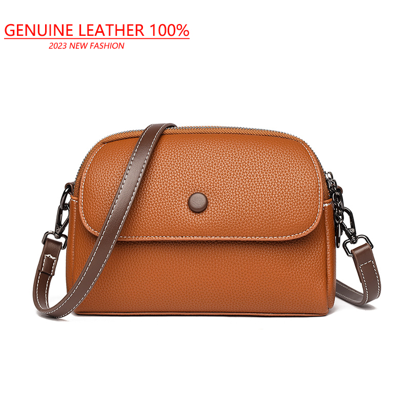 Women Fashion Shoulder Bag 100% Genuine Leather New Soft Leather Casual Cross Body Luxury Design Ladies Wallet Mobile Phone Bag