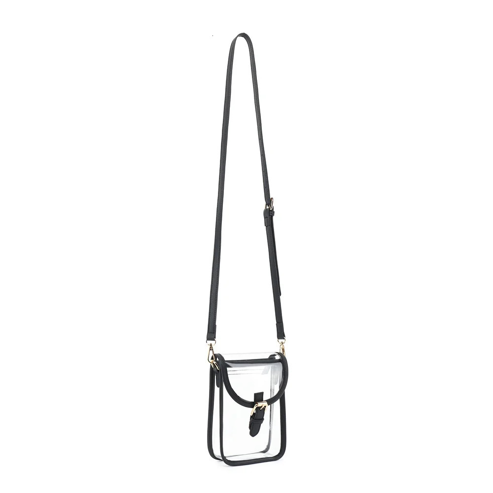 PVC transparent shoulder bag PU leather transparent messenger bag casual shoulder bag jelly transparent womens handbag 241107
