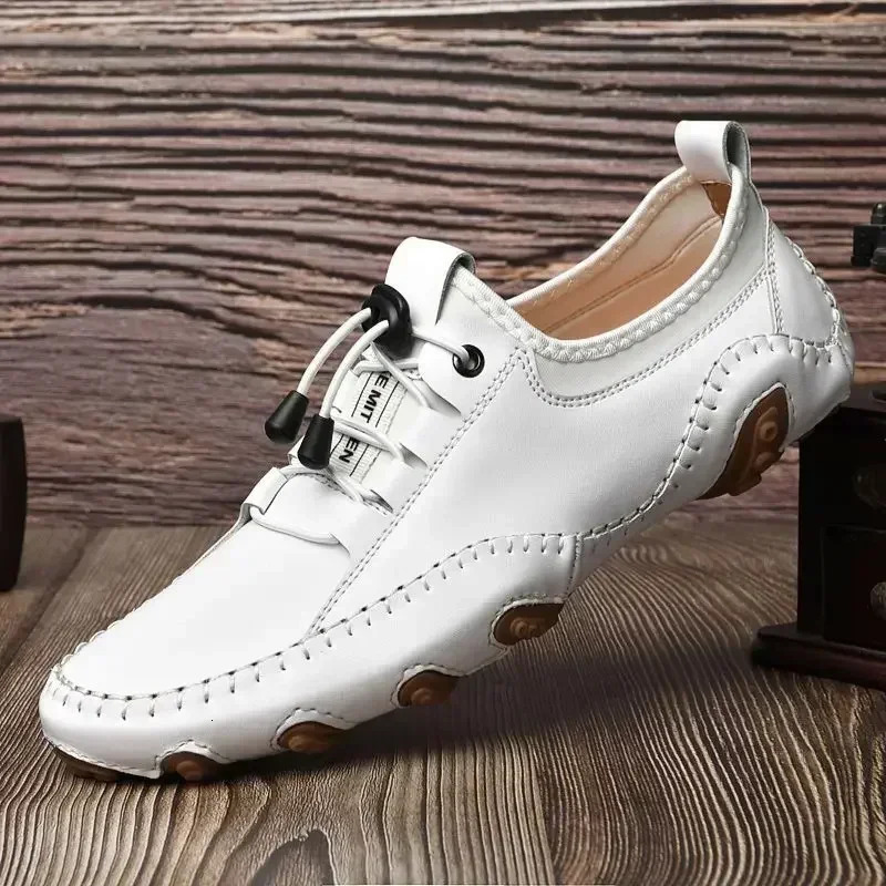 Vanmie Genuine Leather Men Casual Shoes Handmade Slip On Lazy Loafers Soft Hollow Out Loafers Breathable Male Driving Shoes 241106
