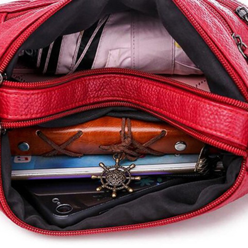 All-Match Solid Shoulder Bag Soft Leather Multi-Compartment Large Capacity Shoulder Bags 2023 New High Quality Woman Bags