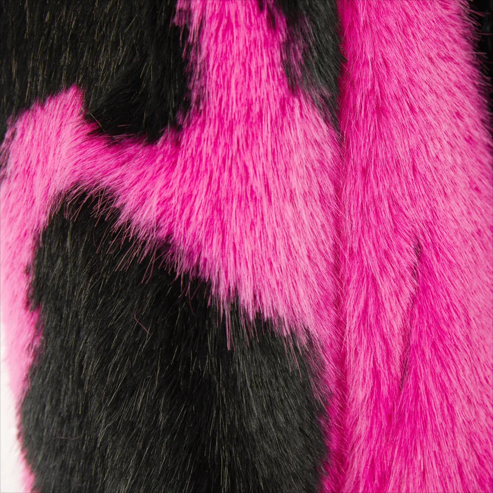 Winter Womens Coat Cow Pattern Comparative n Artificial Fur Mink Coat Waist Bag Coat 241107