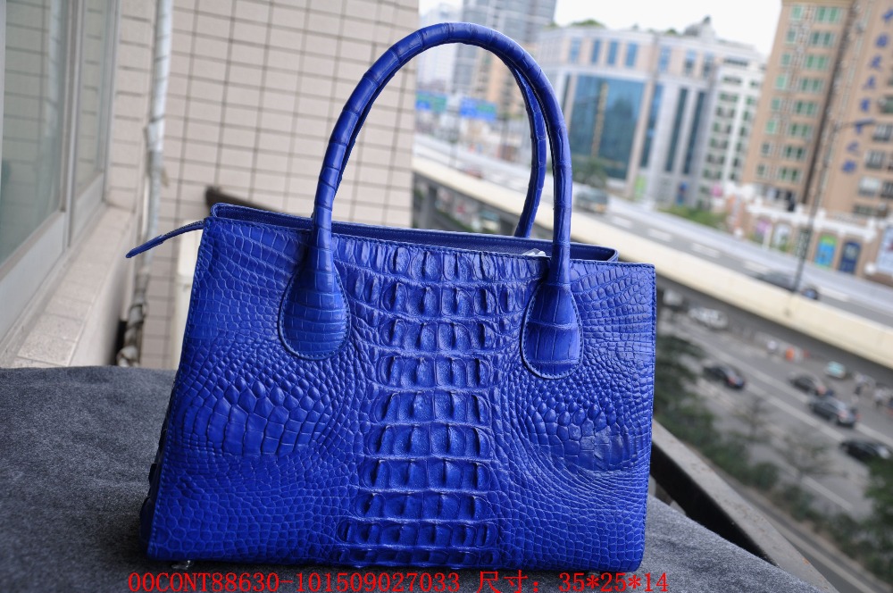 100% genuine crocodile skin, Authentic Crocodile Skin Womens Hornback Leather Zip Locked Bag Purse Handbag