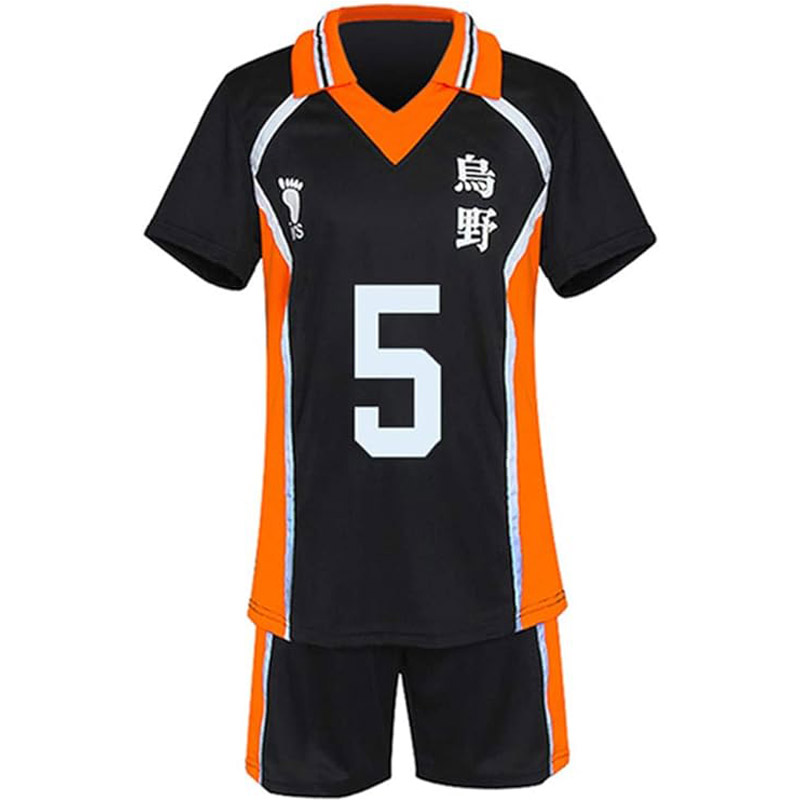Haikyuu costumes!! Karasuno High School #5 Tanaka Ryunosuke Volleyball Club Jersey Cosplay Costume Sports Wear Uniform S-2XL