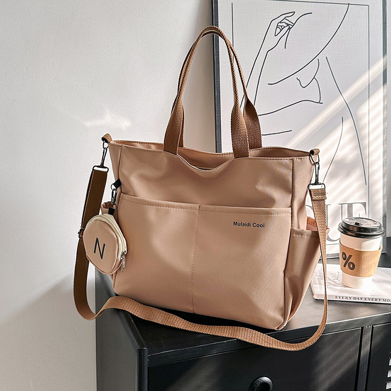Womens Fashion Shoulder Bags Oxford Waterproof Tote Bag High-Capacity Simple Wide Strap Crossbody Student Computer Shoulder Bags