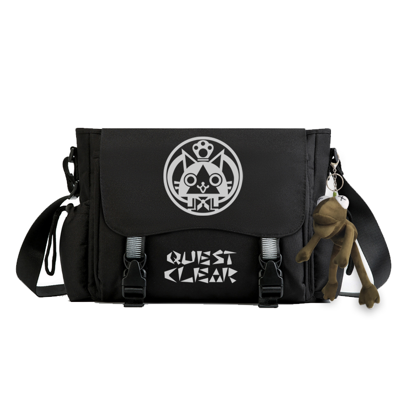 Monster Hunter Cosplay Oxford Crossbody Messenger Student School Shoulder Black Bags Teenager Fashion Casual Travel Outdoor Gift