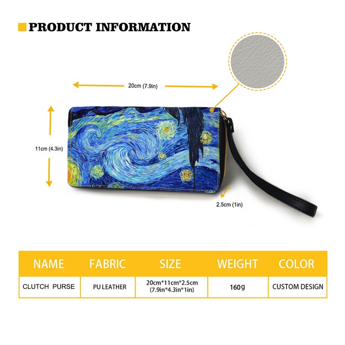 Van Gogh Oil Painting Fashion Women Wallets Multi Card Organizer Female Purse Party Clutch Billeteras for Teen Girls Phone Bag