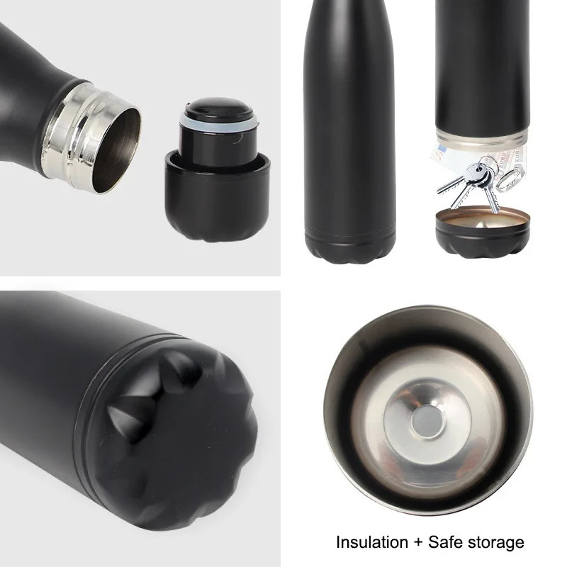 Secret Hidden Safe Diversion Water Bottle Steel Stash Spot Can Safes Storage Compartment for Cards Keys Cash Money 241107