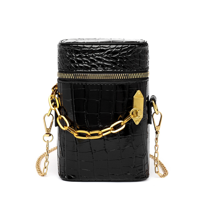 2021 New Spring Stone-print Bucket Small Bag Simple Chain Women's Bag Sloping Mobile Phone Bag Spring Trendy Version