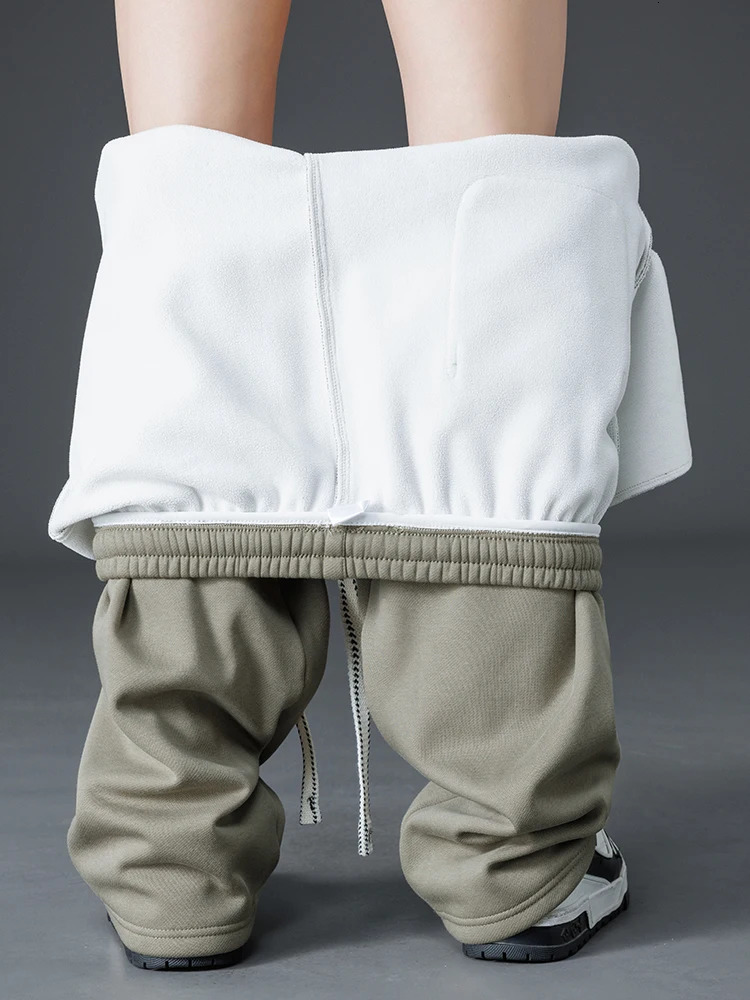 Winter Thick Warm Fleece Sweatpants Men Wide Leg Baggy Track Pants Casual Cotton Joggers Straight Thermal Trousers Big Size 8XL 241104