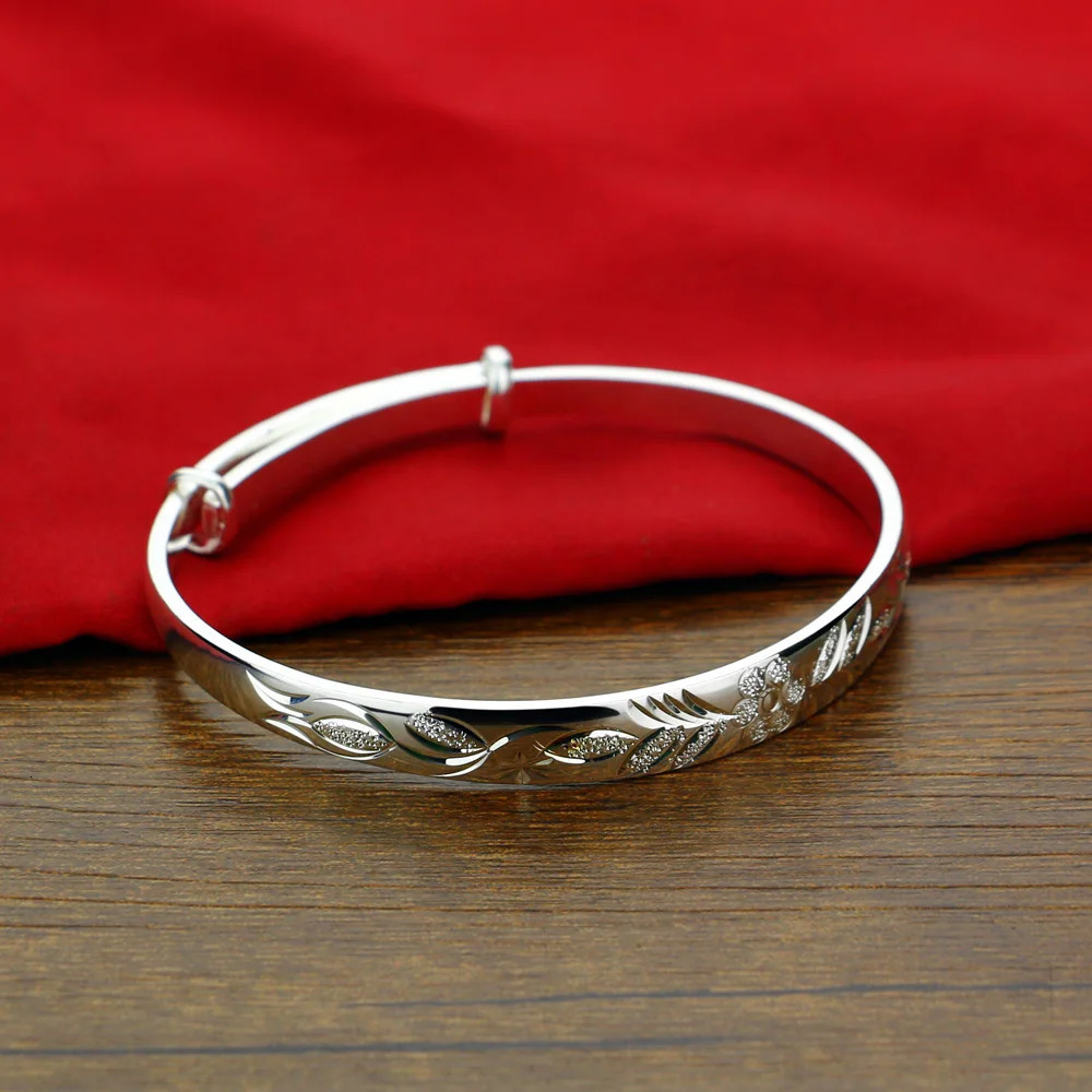 Womens 925 Silver Bracelet Bohemian Pattern Carving Bracelet Free Adjustment Exquisite Jewelry Pure Silver Bracelet Gift 241107