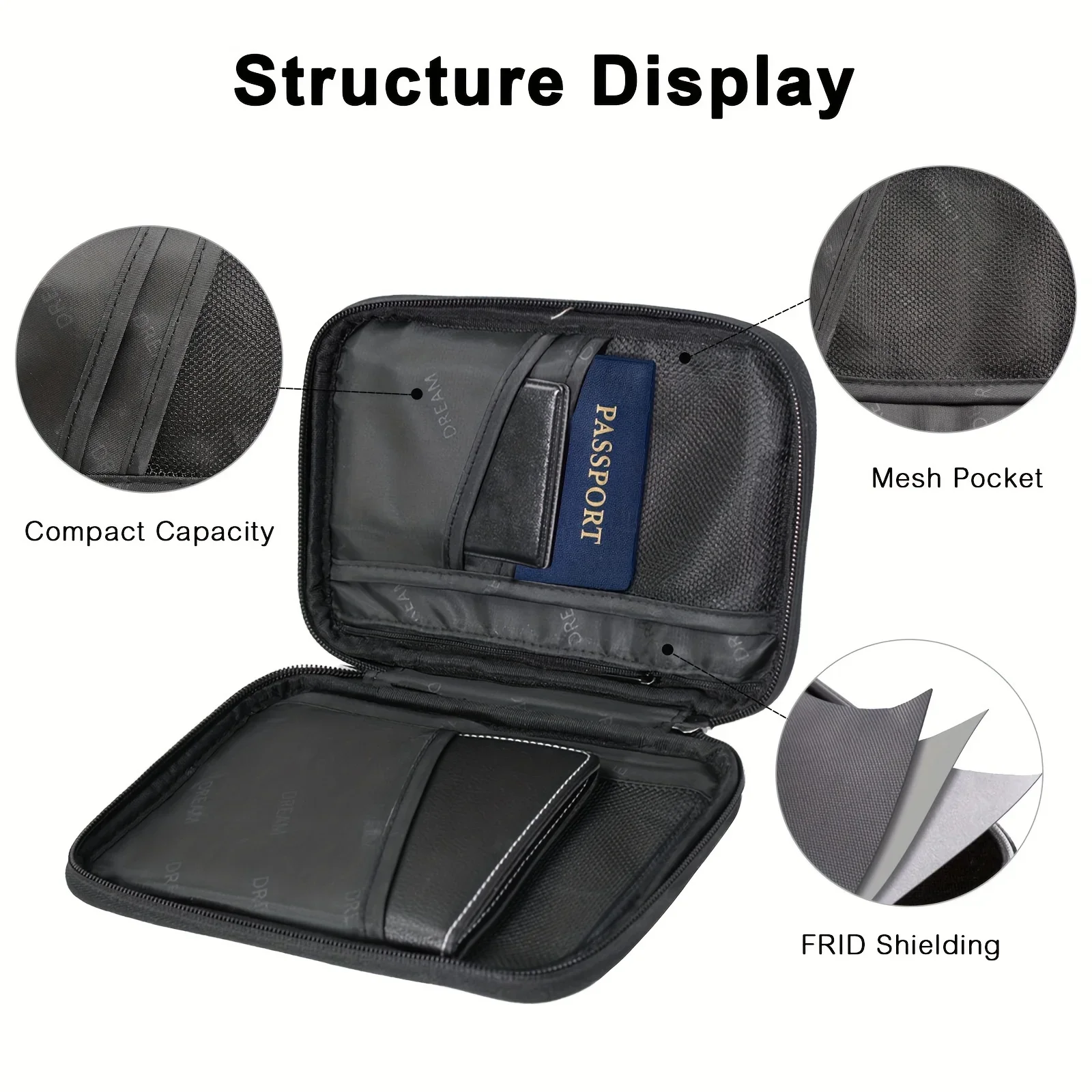 Anti-theft Brush Waterproof Portable Travel Passport Bag ID Bag High-grade PU Material Waterproof Passport Travel Organizer 2024