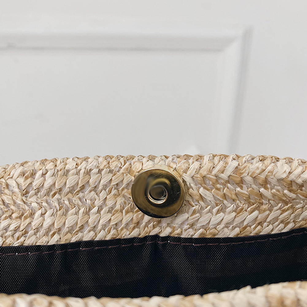 Fashion Summer Beach Women Straw Weave Handbag Wooden Ball Tassel Tote Shoulder Bag