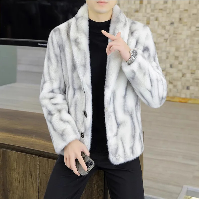 S-6XL size fashionable mens jacket warm mint velvet mens winter coat brown white outdoor sports leisure short park 241107