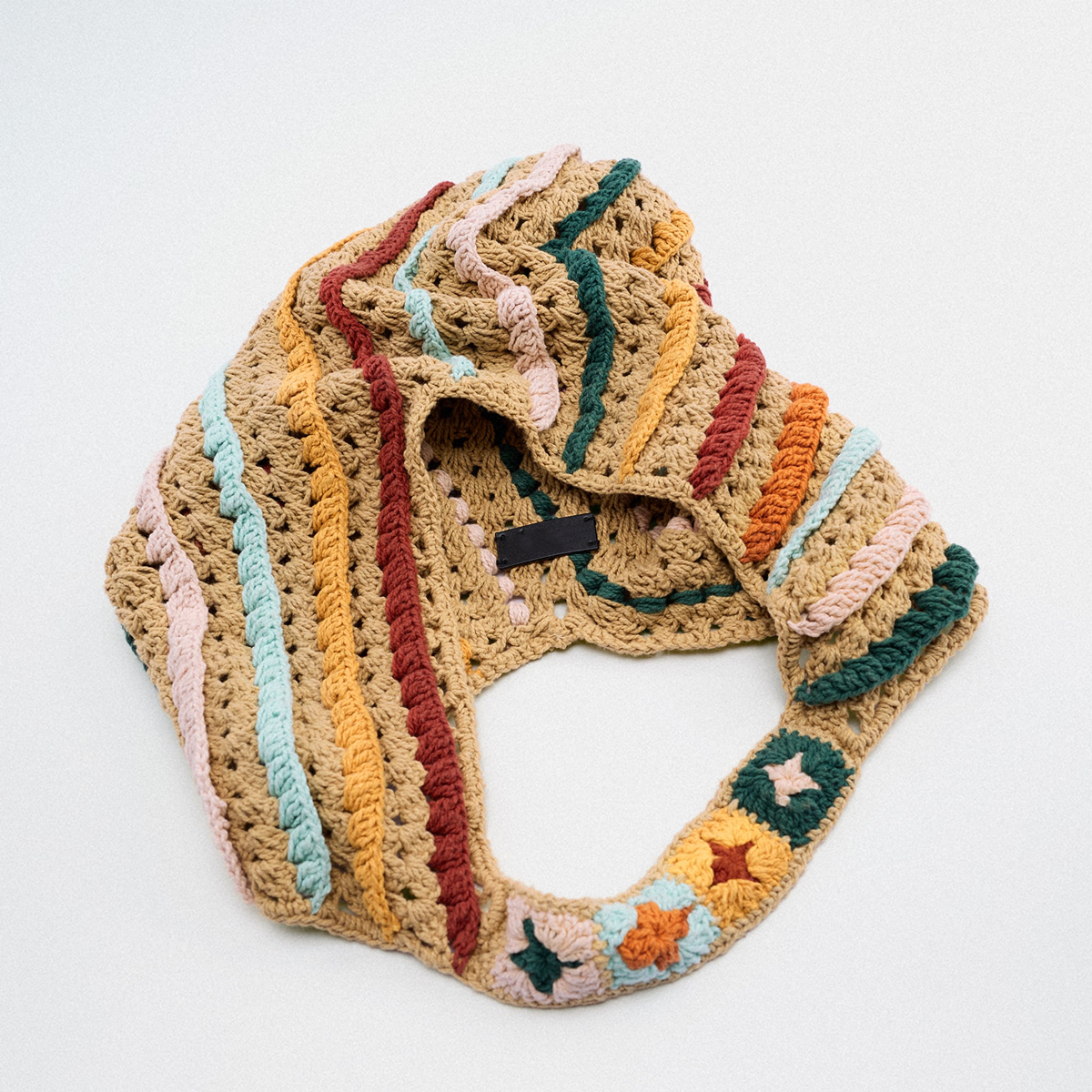 Casual Colorful Striped Crochet Women Shoulder Bags Handmade Knitted Large Tote Bag Woolen Woven Lady Handbags Big Shopper Purse