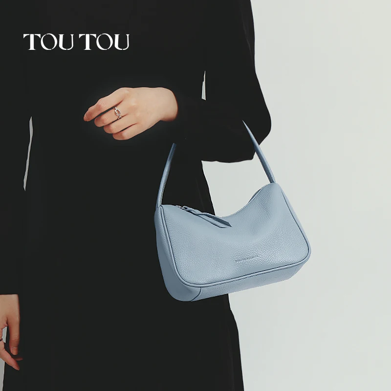 TOUTOU Genuine Leather Shoulder Bag Elegant and Fashionable Handbag Luxury Designer Purse for Daily Use