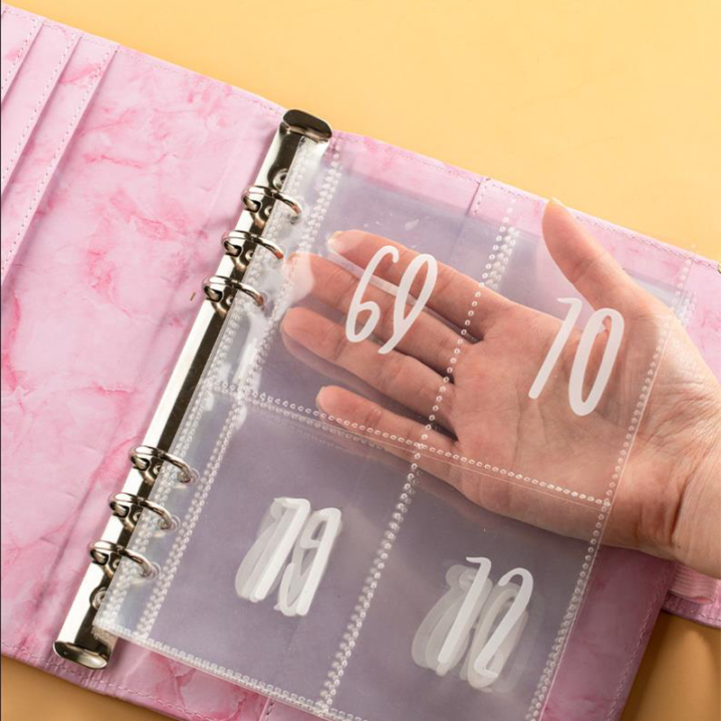 100 Envelope Savings Challenge Laser A5 Loose-Leaf Binder With Cash Envelopes Money Organizer Savings Notebook