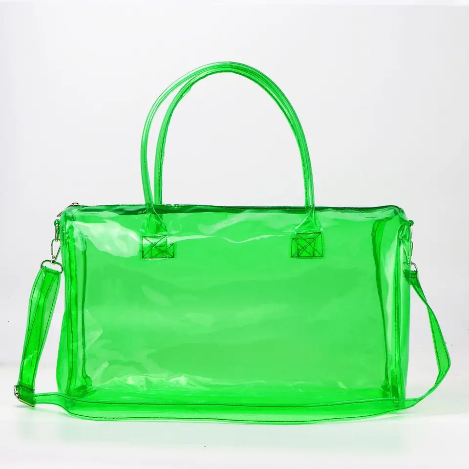 Transparent Jelly Bag Swimming Outdoor Sports Beach Waterproof Leisure Large Capacity Messenger Bag 241106