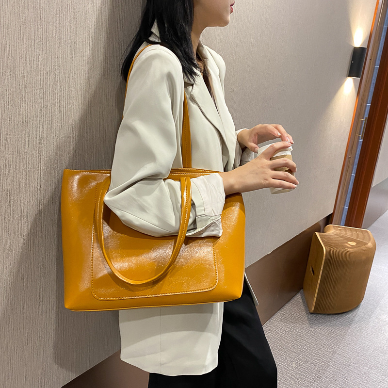 Classic PU Leather Women Shoulder Bag Large Capacity Fashion Tote Bag for Female Black Women Crossbody Bag Handle Handbag Women