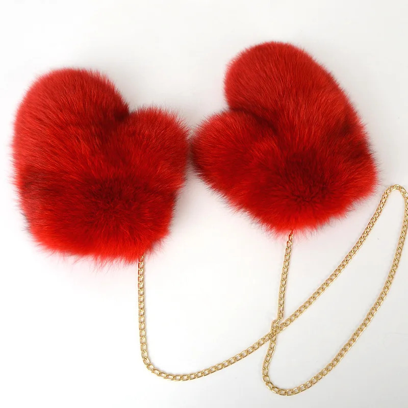 Girl Fashion True Fox Fur Gloves Winter Womens Natural True Fox Fur Gloves Warm 100% Genuine Fox Fur Gloves 241106
