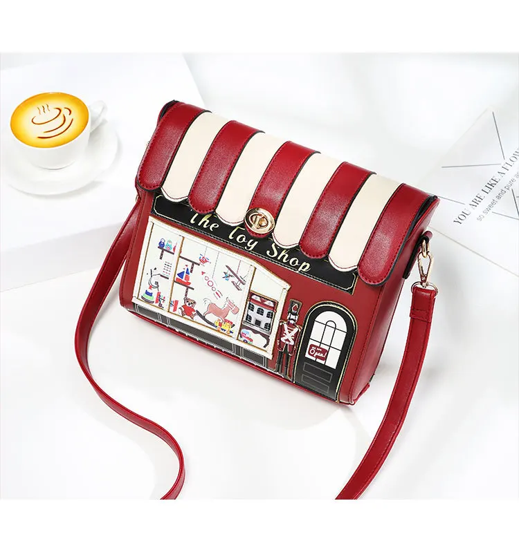 Autumn And Winter New Oblique Small Bag One-shoulder Women's Bag Personality Flower Bag Small Square Bag Hit Color Bag