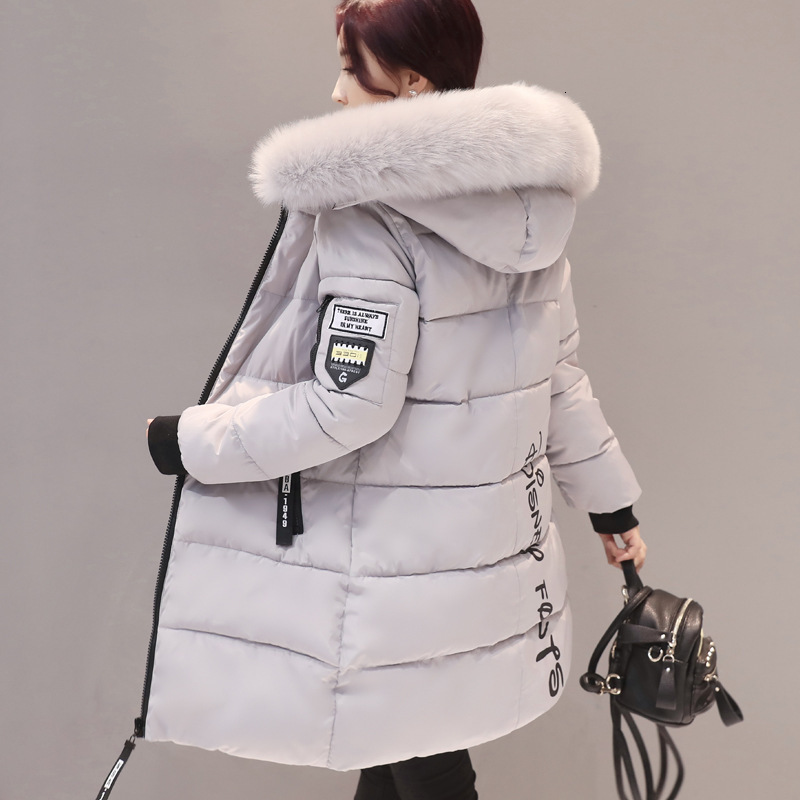 Winter womens Parka Coats long cotton casual fur hooded jacket thick warm slim fit coat w240822