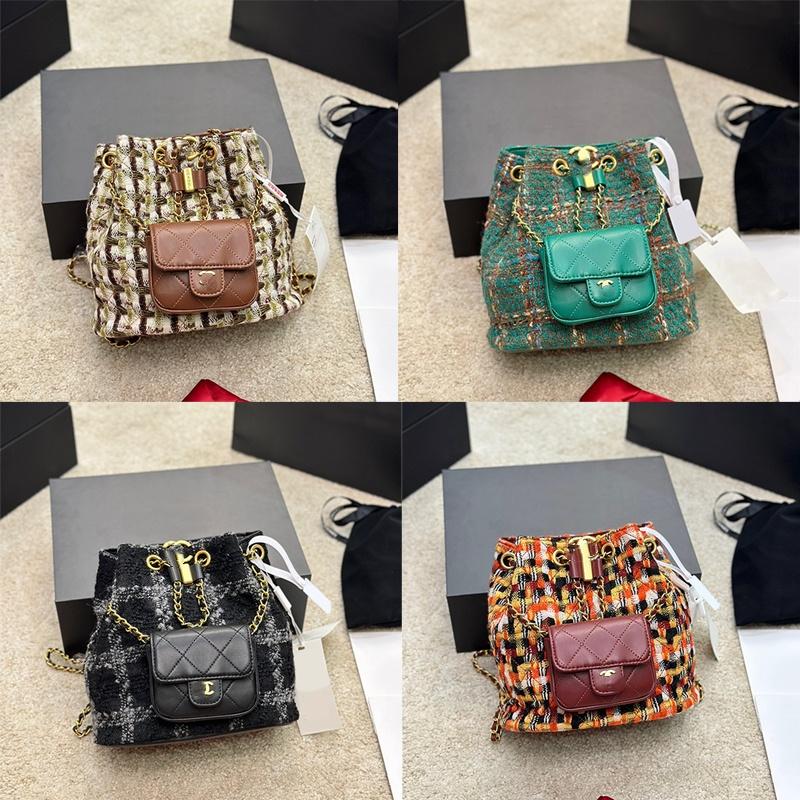 Designer Backpack Womens Woolen Backpacks Delicate Classic Simplicity and Durability Daypack Contrast Color Cute Rucksack Multi-pocke