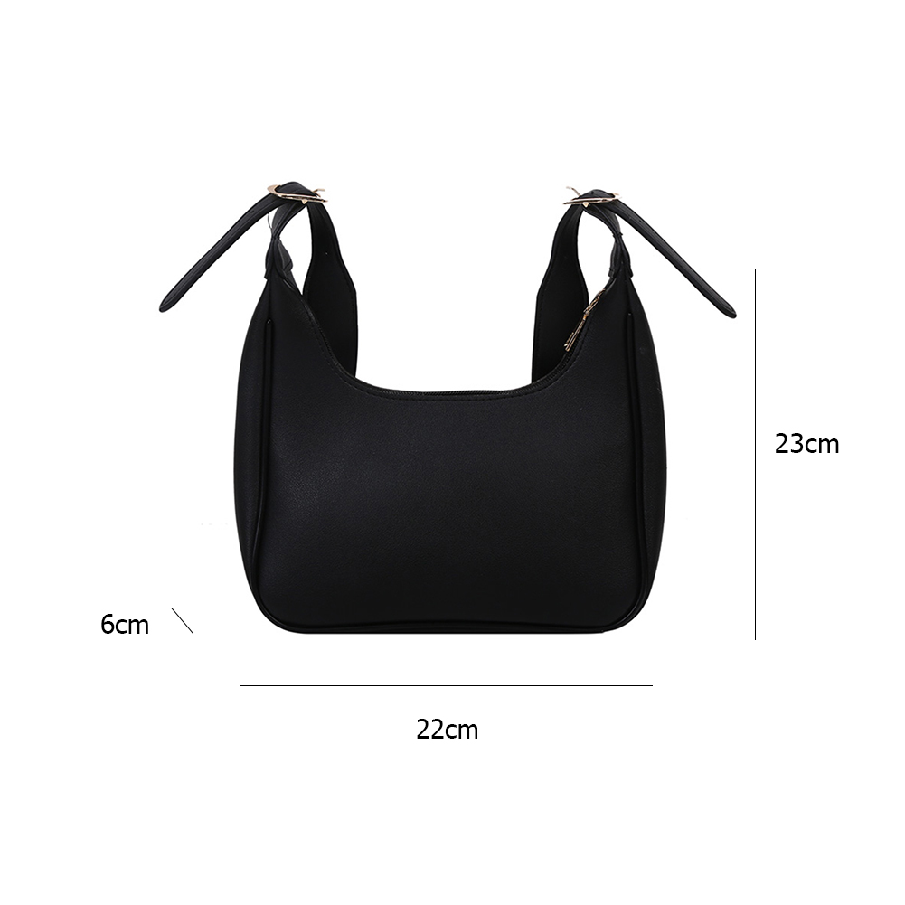 Women Casual Simple Solid Color Crossbody Handbags Fashion Crescent Vintage PU Leather Ladies Daily Shoulder Messenger Bags