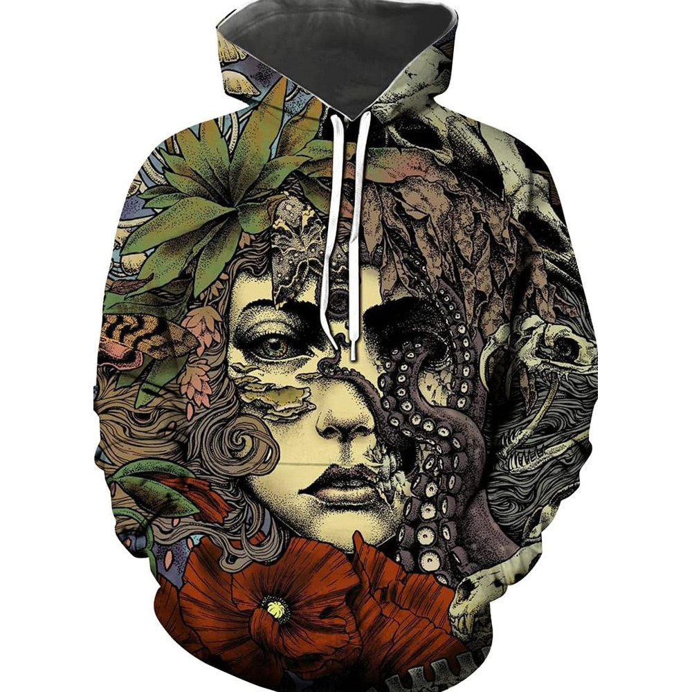 Hoodie for Mens Womens Trippy Hoodie Novelty Psychedelic Fashion Hooded Sweatshirt Pullover Graphic Hoodies sweatshirt Cool patterns