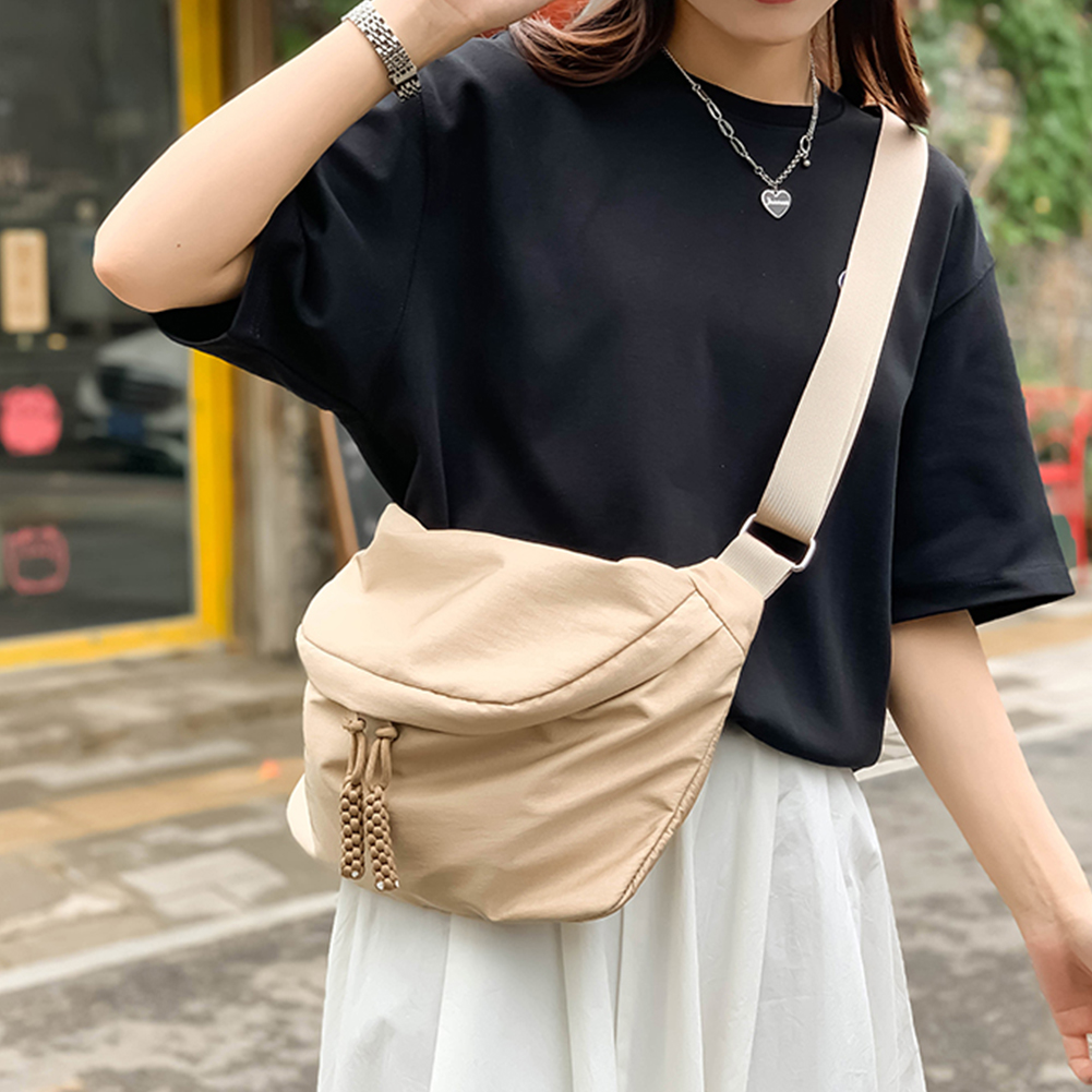 Students Chest Bag Men Women Nylon Crossbody Bags Zipper Large Capacity Clutch Waterproof Lightweight Fashion Hip Hop Waist Bags
