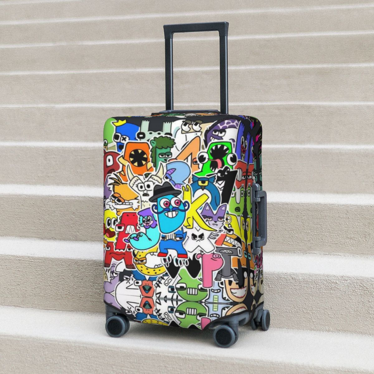 Game Alphabet Lore Suitcase Cover Cartoon Holiday Cruise Trip Strectch Luggage Case Protection