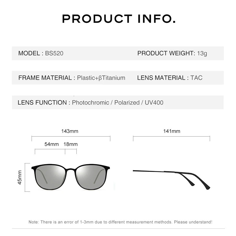 CAPONI Oval Mens Sunglasses with Optoelectronic Polarization for Mens UV Protection and Ultra Light Driving Black Glasses BS520 241106