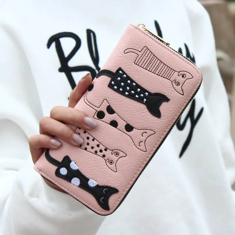 Luxury High Quality Wallet Women Cat Cartoon Wallet Creative Female Card Holder Casual Zip Ladies Clutch PU Leather Coin Purse
