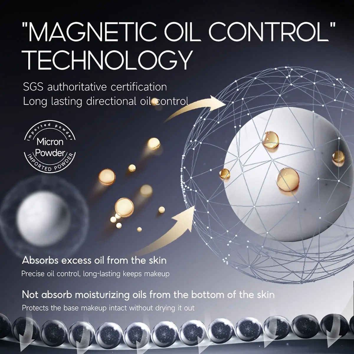 LAN black magnetic makeup waterproof long-term matte oil control makeup semi transparent loose purple powder 8g 241107