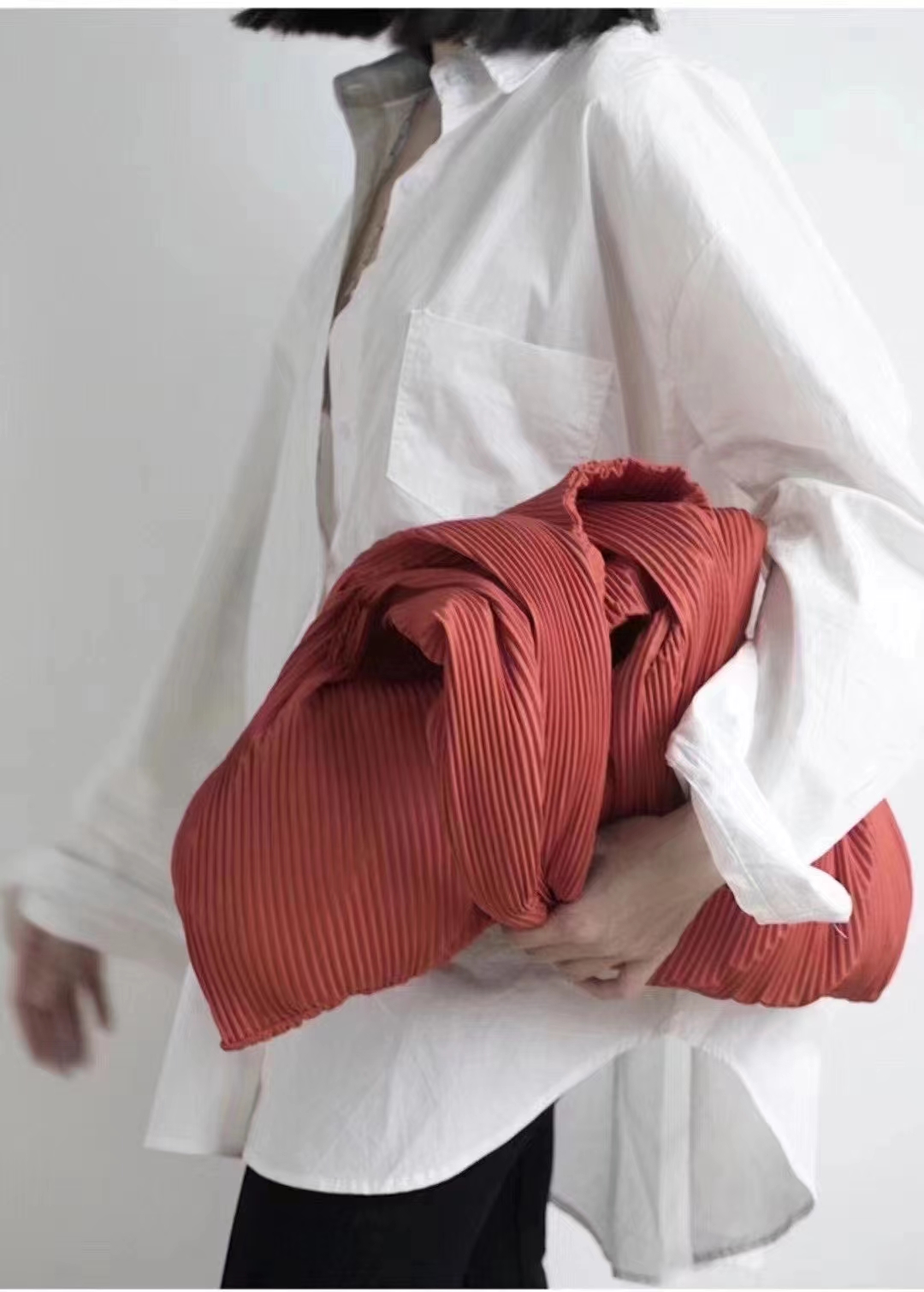 MABULA Large Capacity Pleated Tote Shopping Handbag Ruched Design Reusable Work Shoulder Bag Portable Women Summer Beach Purse
