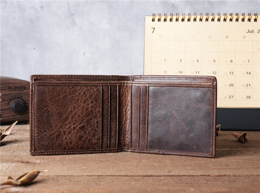 Thin Genuine Leather Man Wallets Credit Card Case ID Holder Short Purse Credential Bag Luxury Business Slim Male Wallet