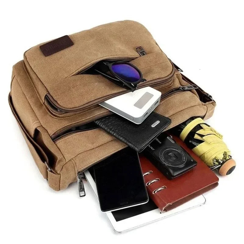 Fashion Canvas Single Shoulder Bag Men Women Unisex Travel Crossbody bags Outdoor Casual Satchel Vintage Messenger bolsos hombre 241106