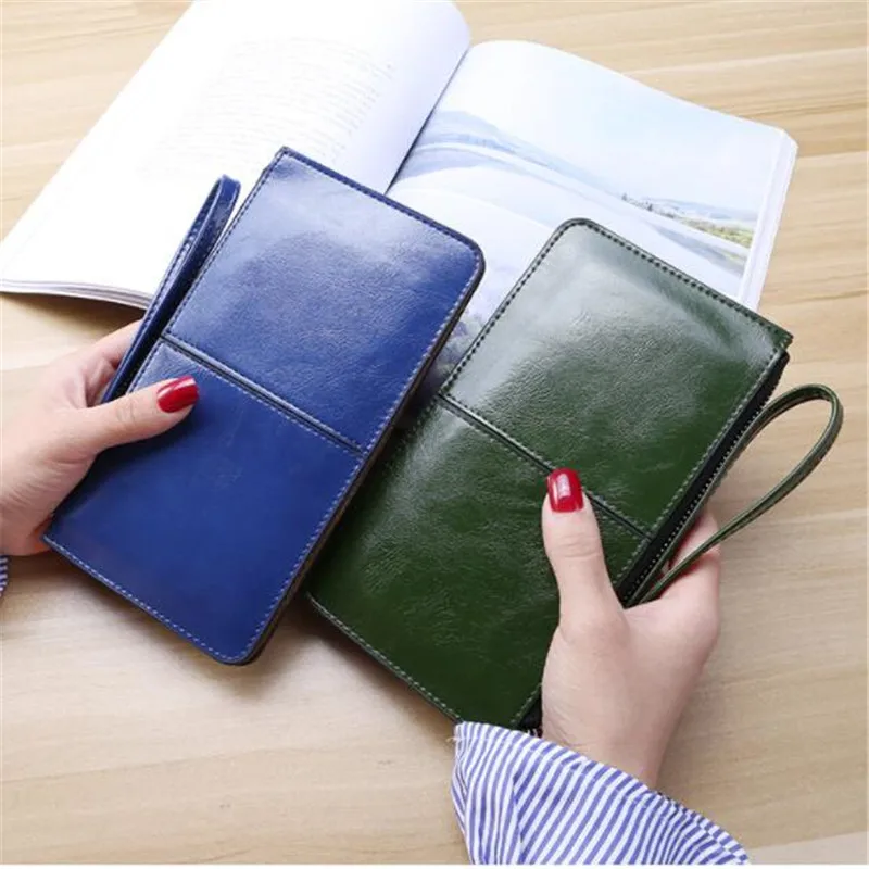 New Fashion Women Office Lady PU Leather Long Purse Clutch Zipper Business Wallet Bag Card Holder Big Capacity Wallet