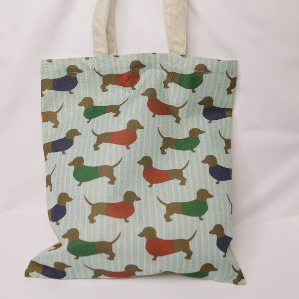 Cute Dogs Printed Linen Cotton Tote Eco Bag Daily Use Reusable Shoulder Bags Dropshipping