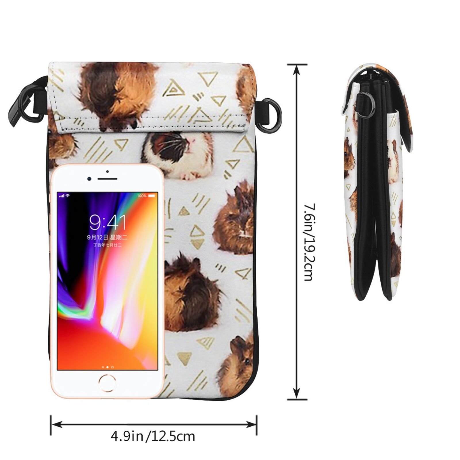 Cute Capybara Women Cell Phone Purse Leather Crossbody Bag Mini Shoulder Bag Card Holder Wallet