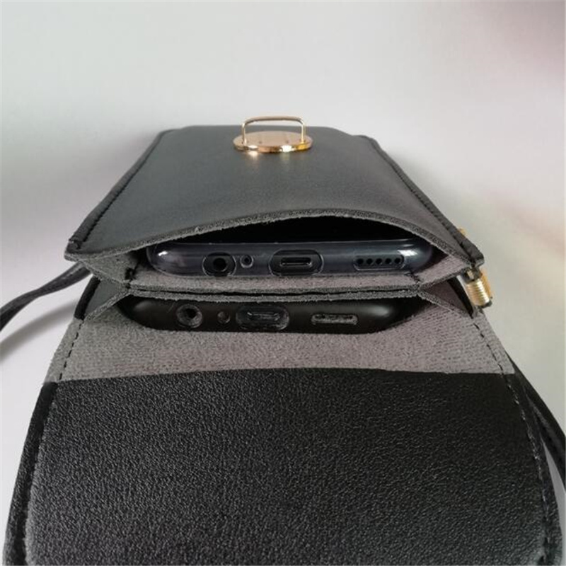 Touch Screen PU Leather Mobile Phone Women Transparent Coin Purse Pocket Bag Outdoor Arm Shoulder Female Brand Smart Phone Bag