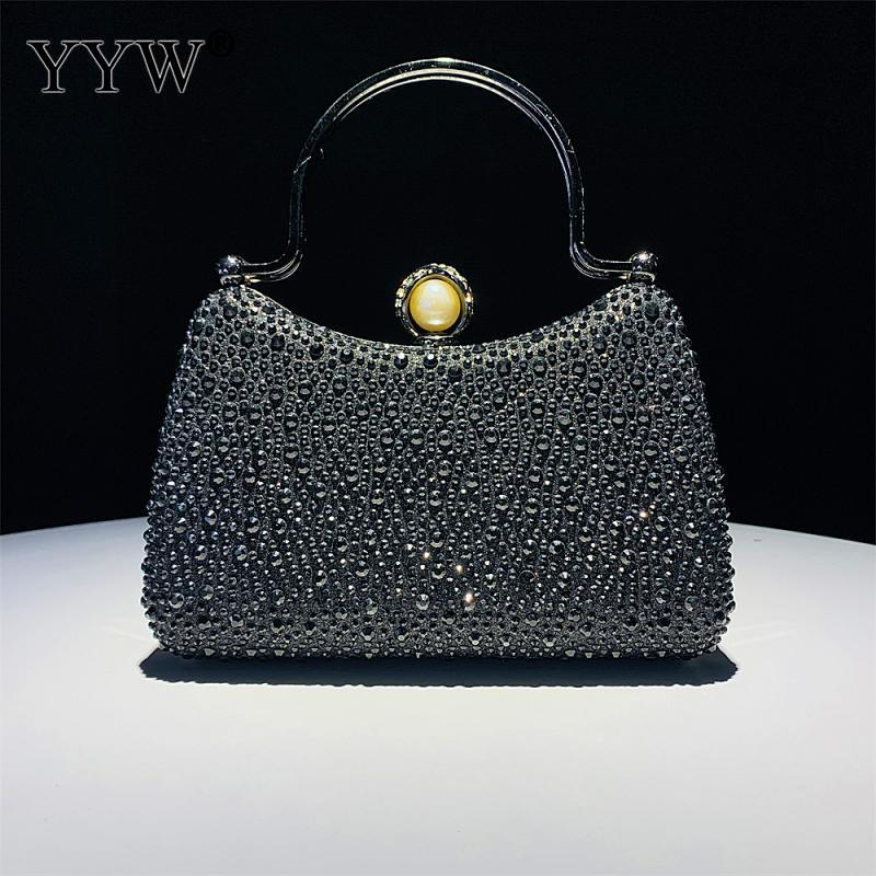 Wedding Purse 2023 Women Small Bag Bags Evening Handbags Diamonds Luxury Designer Metal Ring Handle Shiny Crystal Purse Party