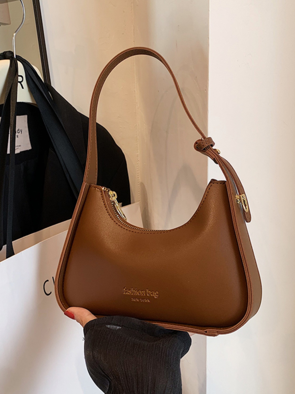 High Quality Textured Ladies Underarm Bags Spring Summer Trendy Pu Leather Single Shoulder Bag Fashion Women Handbag