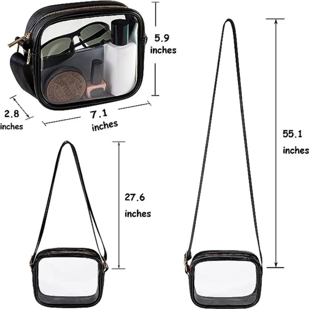 Fashion PVC transparent womens shoulder bag casual womens cross body bag 241106