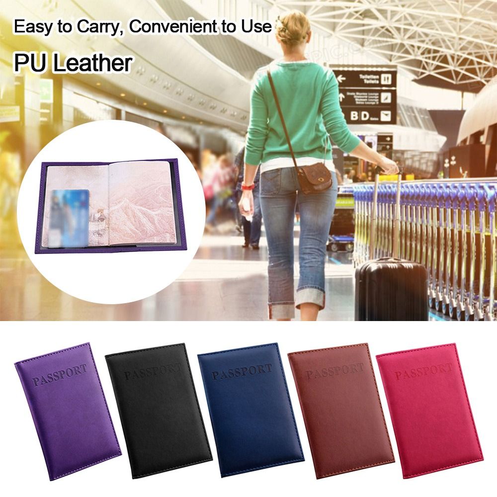 Unisex Leather Passport Cover ID Card Wallet Holder Travel Blocking Purse Case