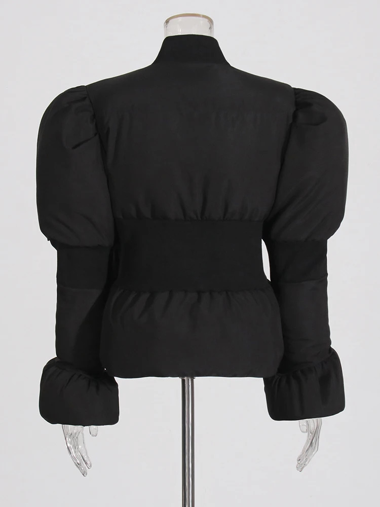 TWOTWINSTYLE Womens Solid Weight Loss Jacket Stand up Collar Flame Sleeve Work Patch Zipper Minimalist Tuned Jacket Womens Fashion 241107