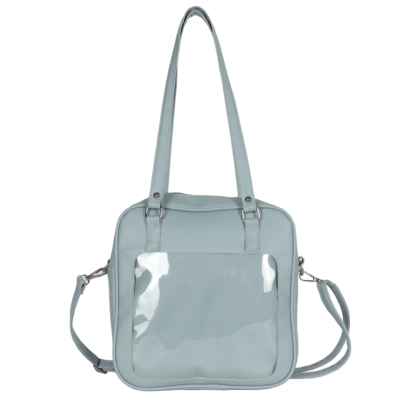 Fashion Popular Custom Ita Crossbody Bag Transparent Clear PVC Window Shoulder Bags Pins Display DIY Women Handbags